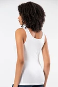 Weweus Beyaz Micro Modal Premium Kadın Atlet Tshirt Body 2110 - 5