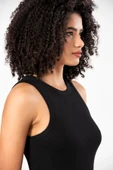 ERDEM İÇ GİYİM Weweus Siyah Viskon Kaşkorse Halter Yaka Yumuşak Dokulu Atlet Body Tişört 2107 thumbnail 6