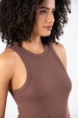 ERDEM İÇ GİYİM Weweus Kahve Viskon Kaşkorse Halter Yaka Yumuşak Dokulu Atlet Body Tişört 2107 thumbnail 6