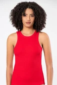 ERDEM İÇ GİYİM Weweus Kırmızı Viskon Kaşkorse Halter Yaka Yumuşak Dokulu Atlet Body Tişört 2107 thumbnail 3