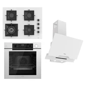 Ferre Steamart-Fryart-Silentart Serisi Beyaz Set (SC406-WFA + QEP64CB +D064-SA ) - Döküm Izgara / 65 cm Ocak - 1
