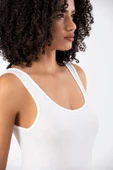 Weweus Beyaz Micro Modal Premium Kadın Atlet Tshirt Body 2110 - 1