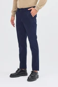 Koyu Lacivert Yan Cep Düz Paça Pamuklu Slim Fit Chino Casual Pantolon 1003255155 thumbnail 3