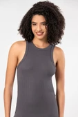 ERDEM İÇ GİYİM Weweus Antrasit Viskon Kaşkorse Halter Yaka Yumuşak Dokulu Atlet Body Tişört 2107 thumbnail 3
