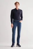 Koyu Lacivert Gabardin 5 Cep Düz Paça Casual Slim Fit Pamuklu Denim Pantolon 1023255151 thumbnail 2