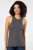 ERDEM İÇ GİYİM Weweus Antrasit Viskon Kaşkorse Halter Yaka Yumuşak Dokulu Atlet Body Tişört 2107 thumbnail 6