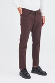Sütlü Kahverengi 5 Cep  Düz Paça Pamuklu Slim Fit 5 Cep Casual Pantolon 1003255154 thumbnail 5