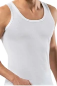 Erdem Erkek Beyaz Ribana Atlet %100 Pamuk 3'Lü Paket - 3