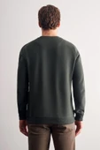 Haki Uzun Kol Bisiklet Yaka Düz Pamuklu Comfort Fit Sweatshirt 1013255150 thumbnail 5