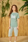 Weweus Yeşil Kız Çocuk Düğmeli Pijama Takımı 805 thumbnail 2