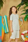 Weweus Yeşil Kız Çocuk Pijama Takımı 806 - 2