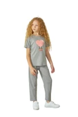 Weweus Gri Kız Çocuk Pijama Takımı 829 - 1
