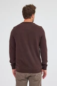 Kahverengi Uzun Kol Bisiklet Yaka Düz Pamuklu Comfort Fit Sweatshirt 1013255150 thumbnail 7