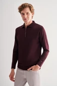 Mürdüm Uzun Kol Fermuarlı Yaka Cepsiz  Slim Fit  Triko 1012255150 - 3