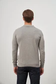 Taş Rengi Uzun Kol Kendinden Desenli Örme Polo Yaka Classic Comfort Fit Triko 1012245162 - 7