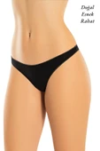 ERDEM İÇ GİYİM Weweus Siyah Süper Ince Doğal Bambu Lüks Tanga 2517 thumbnail 3