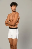 ERDEM İÇ GİYİM Erdem Beyaz Pamuk Elastan Uzun Boxer 1417 - 3