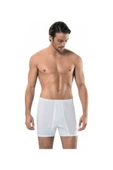 Erdem 1350 Erkek Beyaz 6'lı %100 Pamuk Paçalı Boxer - 1