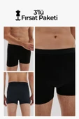 ERDEM İÇ GİYİM Weweus Siyah 3'lü Erkek Süper Ince Doğal Bambu Lüks Boxer 1012 - 1