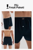 ERDEM İÇ GİYİM Erdem 3'lü Lacivert Penye Boxer 1400 thumbnail 1