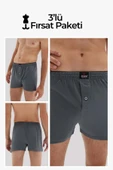 ERDEM İÇ GİYİM Erdem 3'lü Füme Penye Boxer 1400 - 1