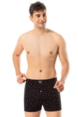 ERDEM İÇ GİYİM Erdem Siyah Baskılı Desenli Penye Boxer 1400 thumbnail 2