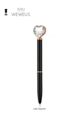 Weweus Siyah Kristal Kalp Tasarım Lüks Tükenmez Kalem thumbnail 1
