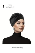 Weweus Siyah Çiçek Kabartma Desen Premium Kadın Bone - 4