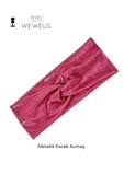 Weweus Metalik Pembe Fuşya Renk Premium Kadın Saç Bandı - 5