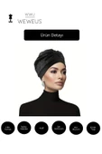 Weweus Siyah Çiçek Kabartma Desen Premium Kadın Bone - 3