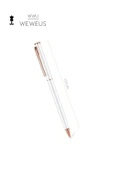 Weweus Beyaz Rose Detaylı Düz Geçmeli Lüks Tükenmez Kalem thumbnail 4