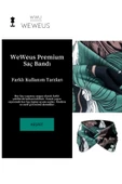 Weweus Kahve Siyah Yeşil Yaprak Desen Premium Kadın Saç Bandı - 2