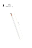 Weweus Beyaz Rose Detaylı Mini Kristal Şekil Lüks Tükenmez Kalem thumbnail 4