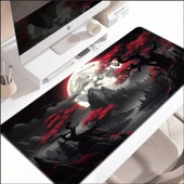 90X40 CM KARANLIK KIRMIZI AY TEMALI KAYDIRMAZ TABAN SPEED YÜZEY OYUNCU MOUSE PAD GAMİNG thumbnail 2