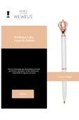 Weweus Beyaz Rose Queen Detaylı Lüks Tükenmez Kalem thumbnail 3