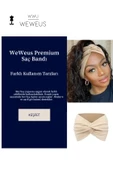 Weweus Krem Düz Premium Kadın Saç Bandı - 5