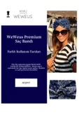 Weweus Lacivert Damla Desen Premium Kadın Saç Bandı - 2