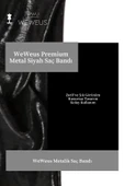 Weweus Metalik Siyah Renk Premium Kadın Saç Bandı - 2
