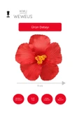 Weweus Kadın Hawai Stili Kırmızı Çiçek Premium Toka - 4