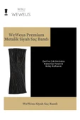 Weweus Parlak Siyah Renk Premium Kadın Saç Bandı - 3