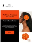 Weweus Kadın Hawai Stili Turuncu Çiçek Premium Toka - 2