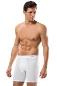 Erdem Erkek Beyaz Pamuk Elastan Uzun Boxer 3'lü Paket - 1
