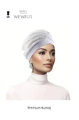 Weweus Beyaz Çiçek Kabartma Desen Premium Kadın Bone - 4