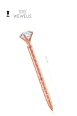 Weweus Rose Puantiyeli Tasarım Kristal Lüks Tükenmez Kalem thumbnail 4