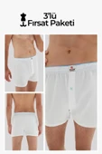 ERDEM İÇ GİYİM Erdem 3'lü Beyaz Penye Boxer 1400 - 1