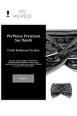Weweus Gri Beyaz Zikzak Desen Premium Kadın Saç Bandı - 2