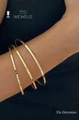 Weweus Gold Renk Premium Lüks Kadın Ajda Bilezik - 3