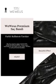 Weweus Metalik Siyah Renk Premium Kadın Saç Bandı - 3