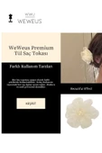 Weweus Kadın Hawai Stili Kırık Beyaz Çiçek Premium Toka - 6