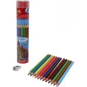 Kuru Boya Kalemi, Kırmızı Metal Tüp Kutu, 12 Renk, Tam Boy, Kalemtıraş Hediyeli, Yumuşak Mineli, Kırılmaya Dayanıklı Uçlar, Kolay Açılır thumbnail 1